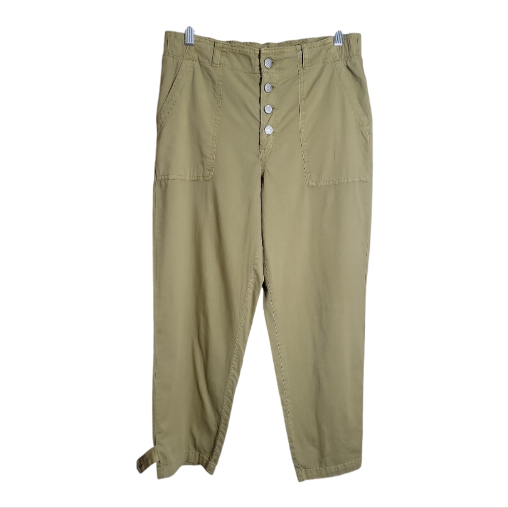 Sonoma khaki cropped pants women’s size 10 high rise button fly tan